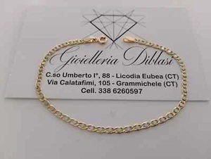 18K YELLOW WHITE GOLD BRACELET THIN 2/3mm WIDTH OVAL ROUNDED EYE LINK 7.7 INCHES - Picture 1 of 9