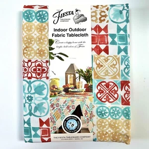 Mantel de tela para interiores y exteriores Fiesta 60x84 oblongo - azulejo medallón dorado turca - Imagen 1 de 5