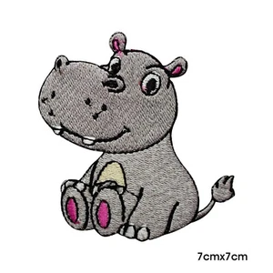 Cute Baby Hippo patch, hippo patch, Animal patch, Embroidered Iron on patch - Picture 1 of 1