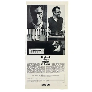 Bogen AM FM Stereo Receiver Print Ad 1963 5,5x11" Dave Brubeck Vintage 60s Jazz - Bild 1 von 1