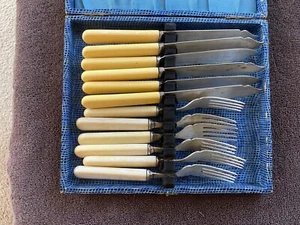 Antique Fish Knife And Fork  Set -  - Picture 1 of 5