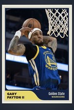 GARY PAYTON II GOLDEN STATE WARRIORS RARE CUSTOM MADE RETRO STYLE ART CARD