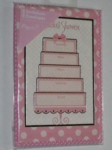 BRAUT DUSCHE EINLADUNGEN 8ER PACK SET MIT UMSCHLÄGEN ROSA DUSCHE @@MEINE ANDEREN ARTIKEL - Bild 1 von 3