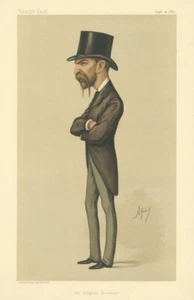 VANITY FAIR SPY CARTOON Paul Lessar 'The Affghan frontier' Diplomats. Ape 1885 - Picture 1 of 2