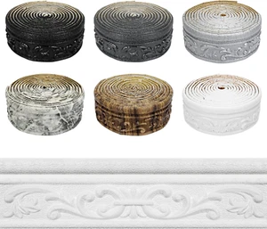 Wallpaper Border 90" X 3.1" Peel Stick Foam Molding Trim Self Adhesive, Crown Mo - Picture 1 of 9