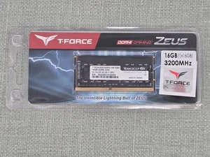 TEAMGROUP T-FORCE ZEUS DDR4 SODIMM 16GB (1x16gb) 3200MHz CL16 Laptop Memory - Picture 1 of 3