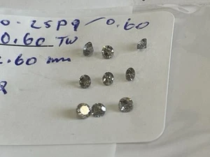 diamonds natural lot 9=0.60 $60?What A $58Deal!2.3-2.60mm Lower Dn Dealer Cost! - Picture 1 of 4