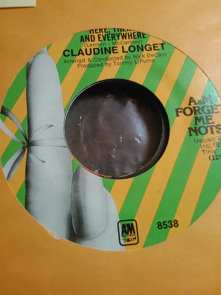 Claudine Longet, Here, There, and Everywhere / Hello, Hello ~ A&M 45 +sleeve - Image 1 of 1