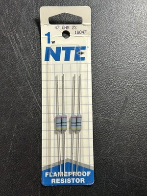 NTE Flameproof Resistor 47 Ohm 2%. 1W047 - Image 1 of 3