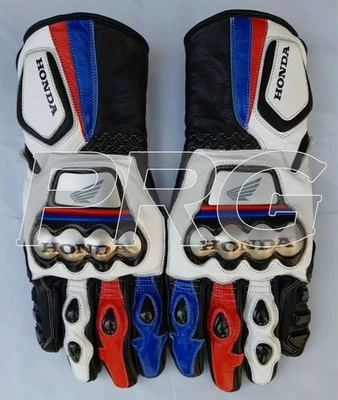 Honda HRC Motorcycle Racing Guantes Honda Race Gants Racing Leather Gloves - Image 1 of 3