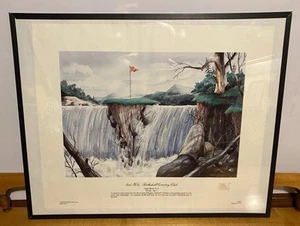 1987 DAN ZOLA GOLF ART PRINT 3rd Hole Rathskill Country Club 17.5 x 14.5" - Picture 1 of 9