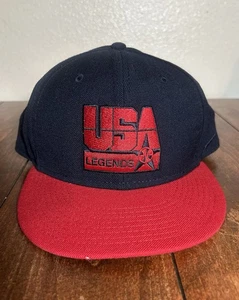 Vintage Nike USA Basketball Snapback Mütze Legends Series Rot Navy Blau - Bild 1 von 5