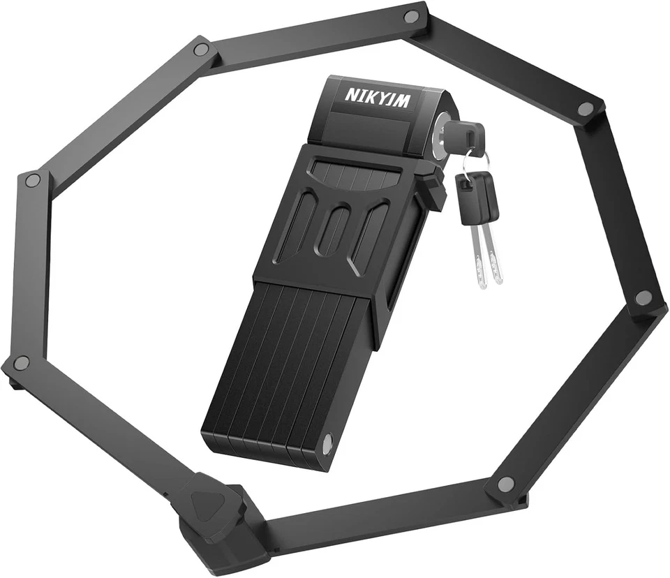 Faltbares Fahrradschloss, 130 cm, 8 Knoten, Diebstahlschutz, Schwarz, Fahrrad - Bild 1 von 1