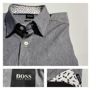 Hugo Boss Lukas_53 Casual Shirt Cotton Blend Pique M - Picture 1 of 12