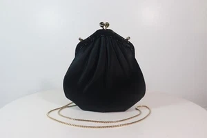 Bolso de noche JUDITH LEIBER negro satinado con pedrería negro azabache - Imagen 1 de 9