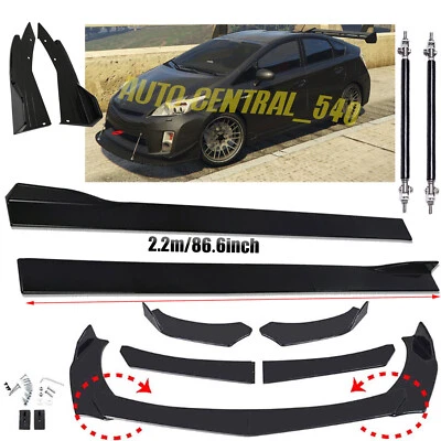 Front Bumper Lip /Side Skirt/ Strut Rods Rear Lip For Toyota Prius C 2012-2021 Foto 1 de 4