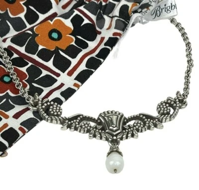 "Collar Brighton Perla de Vidrio Tono Plata Retirado De Colección 20"" Collar de Cadena" Foto 1 de 4