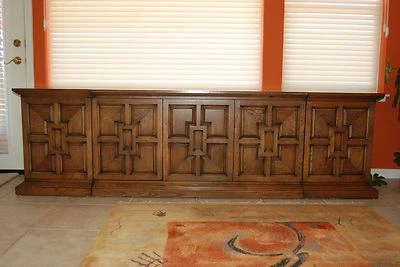 MID CENTURY MODERN MCM ART DECO HIFI TURN TABLE CABINET JBL KENWOOD SOUND SYSTEM - Image 1 of 4