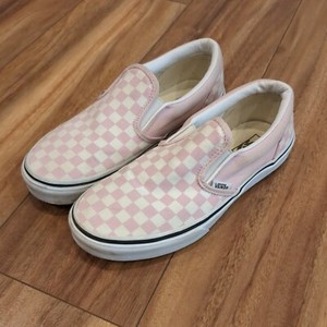 checkered vans light pink