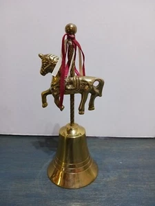 Bellissima campana cavallo giostra in ottone massiccio 6" da collezione - Foto 1 di 8
