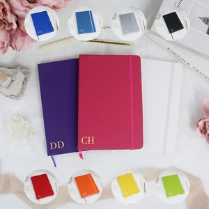Personalised A6 A5 A4 Initial Notebook Lined Notepad Office Gift Initials Diary - Picture 1 of 18