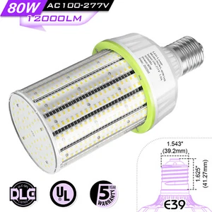 Indoor Outdoor LED Corn Light Bulb 80W Daylight Workshop Garage Barn Shop Lamp - Picture 1 of 13