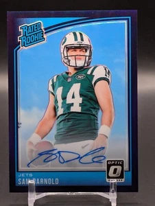 2018 Panini Donruss Optic Purple Prizm Rated Rookie Autograph Sam Darnold #/35 - Picture 1 of 2