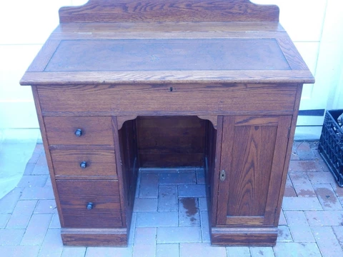 Oak Drafting Table Jeweler Bench Watchmaker Bench 22 1/8"d x 37.75"w x 36.75"h Cover