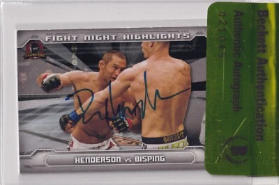 Dan Henderson Signed 2014 Topps UFC Champions Fight Night Highlight Card BAS COA - Image 1 of 4