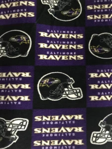 NFL Baltimore Ravens Block Edition Licensed Fleece Fabric SOLD BY THE YARD - Picture 1 of 1
