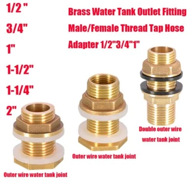 Regentonnendurchführung Tankdurchführung Messing Faßverschraubung 1/2" ~ 1"AG IG - Bild 1 von 4