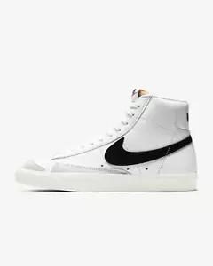 Nike Blazer Mid '77 CZ1055-100 Sneaker Women's White Black Leather Shoes HAM414 - Picture 1 of 24