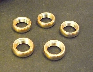 5 Messing Runde Kontermuttern 9/16"" OD X 1/8"" IPS (3/8"" Durchmesser Gewinde) Lampenteile (NR1) - Bild 1 von 2