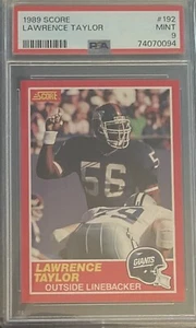 1989 Score Football #192 Lawrence Taylor New York Giants - PSA 9 MINT - Picture 1 of 2
