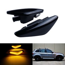 Canbus LED Side Marker Indicator Repeater Light Black Smoked for BMW E70 E71 E72