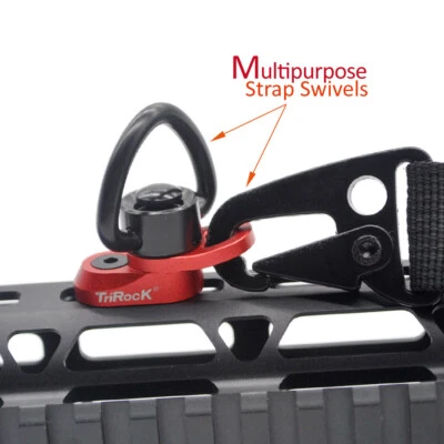 Red M-lok Sling Swivel Heart-Shape Loop QD Base a Hole For Snap Clip Hook Spring - Image 1 of 4