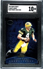 1999 Topps Finest - Team Finest #T2 Brett Favre 1025/1500 SGC 10 GM HOF Low Pop 