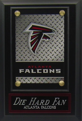 DIE HARD FAN ATLANTA FALCONS LOGO CARD PLAQUE FOR YOUR MAN CAVE WALL DECOR Cover