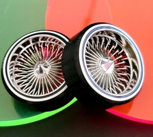 HOPPIN HYDROS  1/18 SUPER SPOKES CHROME LOWRIDER Rims BULLET K/O LOW PRO WW Tire - Picture 1 of 8