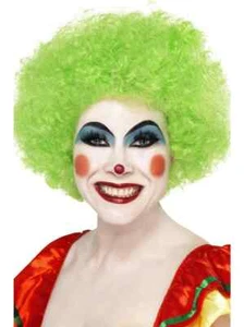 NEW Adult Clown Green Afro Curly Wig Fancy Dress - Picture 1 of 1