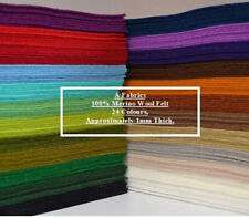 100% Merino Wool felt Fabric Material.  1mm thick sold in sheets, per metre..