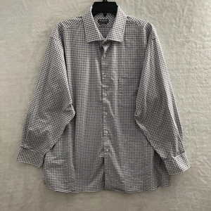 Van Heusen Mens Button Shirt Multicolor Check XL Large Cotton Blend Long Sleeve - Picture 1 of 6
