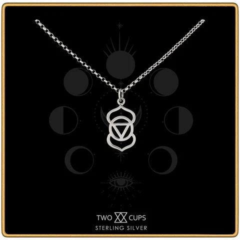 Two Cups Third Eye Chakra Charm Necklace • Healing Jewelry • Adjustable Length C Cover