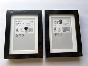Lot of 2 Ikea Ribba Frame 5" x 7" or 4" x 6" Black Picture Frames New - Picture 1 of 7
