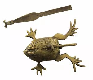 Original Antique Gold Handmade Craft Chest Frog Padlock # 26464 - Picture 1 of 4