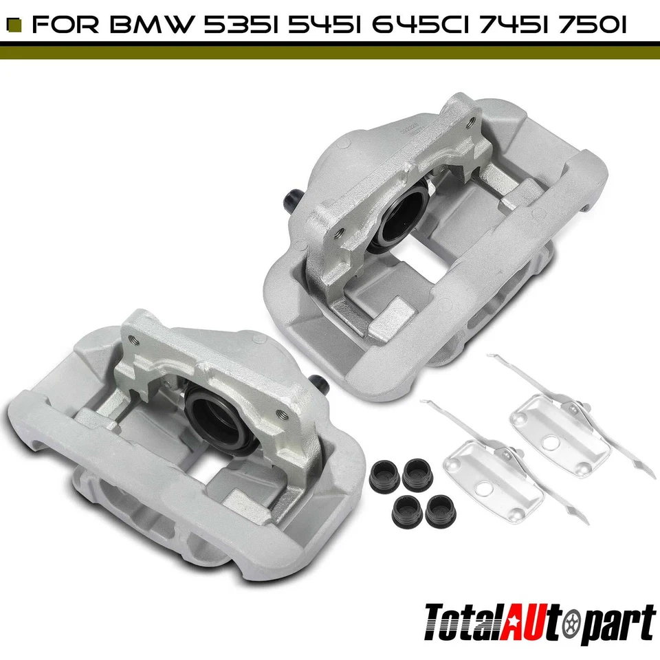 Pinza de freno de disco delantera 2 piezas con soporte para BMW 535i 545i 550i 645Ci 745i 760Li Foto 1 de 4