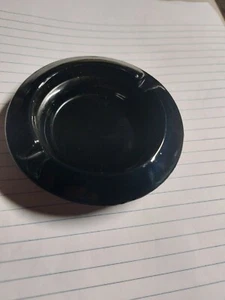 Vintage ART DECO Black AMETHYST GLASS Ashtray RETRO - Picture 1 of 6