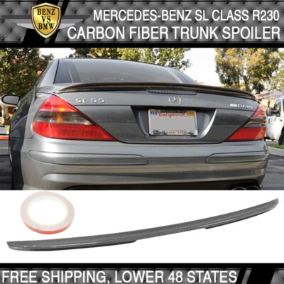 USA Stock 03-11 Benz Sl Class R230 AMG Style Carbon Fiber CF Trunk Spoiler Foto 1 de 4