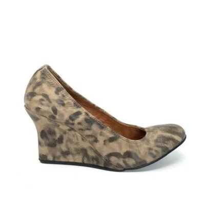 Lanvin Size 7 Leopard Print Ballerina Wedge Shoes Leather Elastic Back - Image 1 of 4
