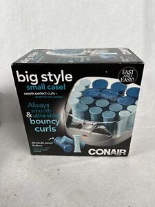 Conair Big Style Small Case Compact 20 Multi-Sized Hot Rollers Blue